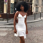 Summer Sexy Bodycon Dress for Women V Neck Elegant Ruffles nowadaysfashion