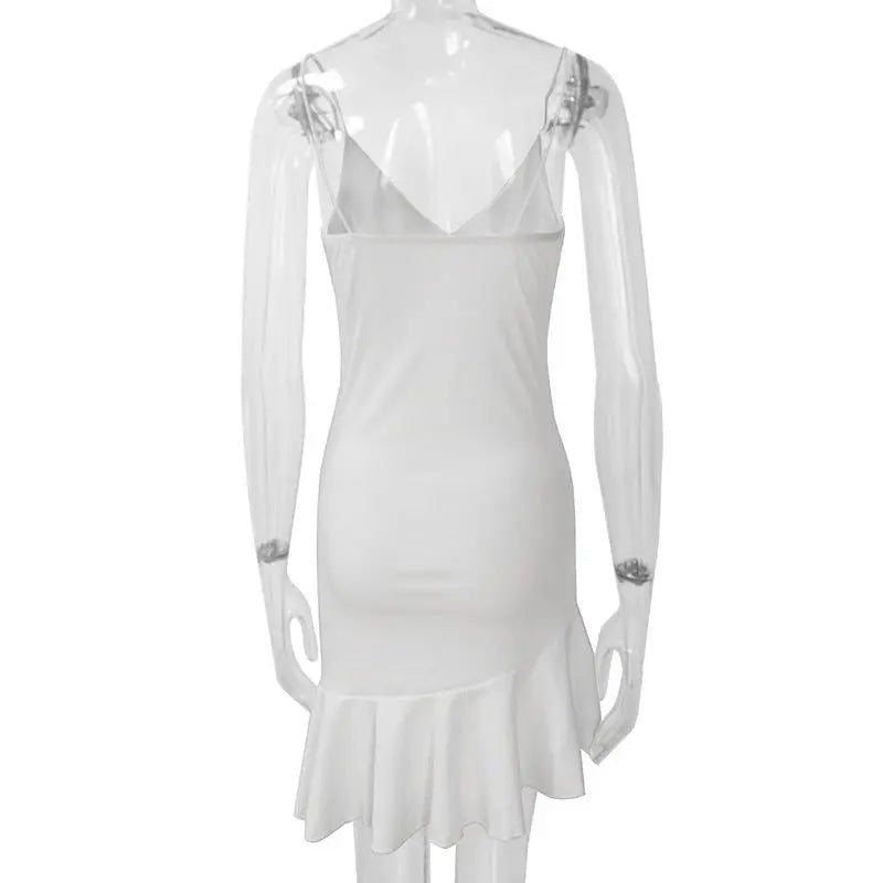 Summer Sexy Bodycon Dress for Women V Neck Elegant Ruffles - Blade & Thread