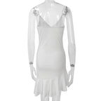 Summer Sexy Bodycon Dress for Women V Neck Elegant Ruffles nowadaysfashion