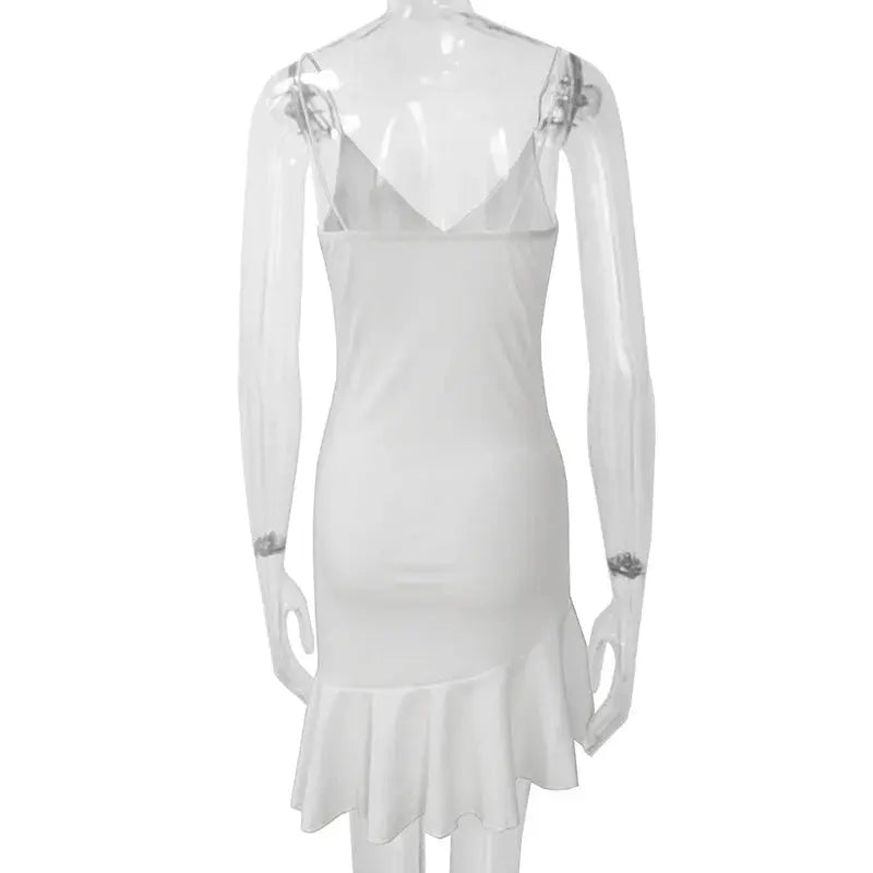 Summer Sexy Bodycon Dress for Women V Neck Elegant Ruffles nowadaysfashion