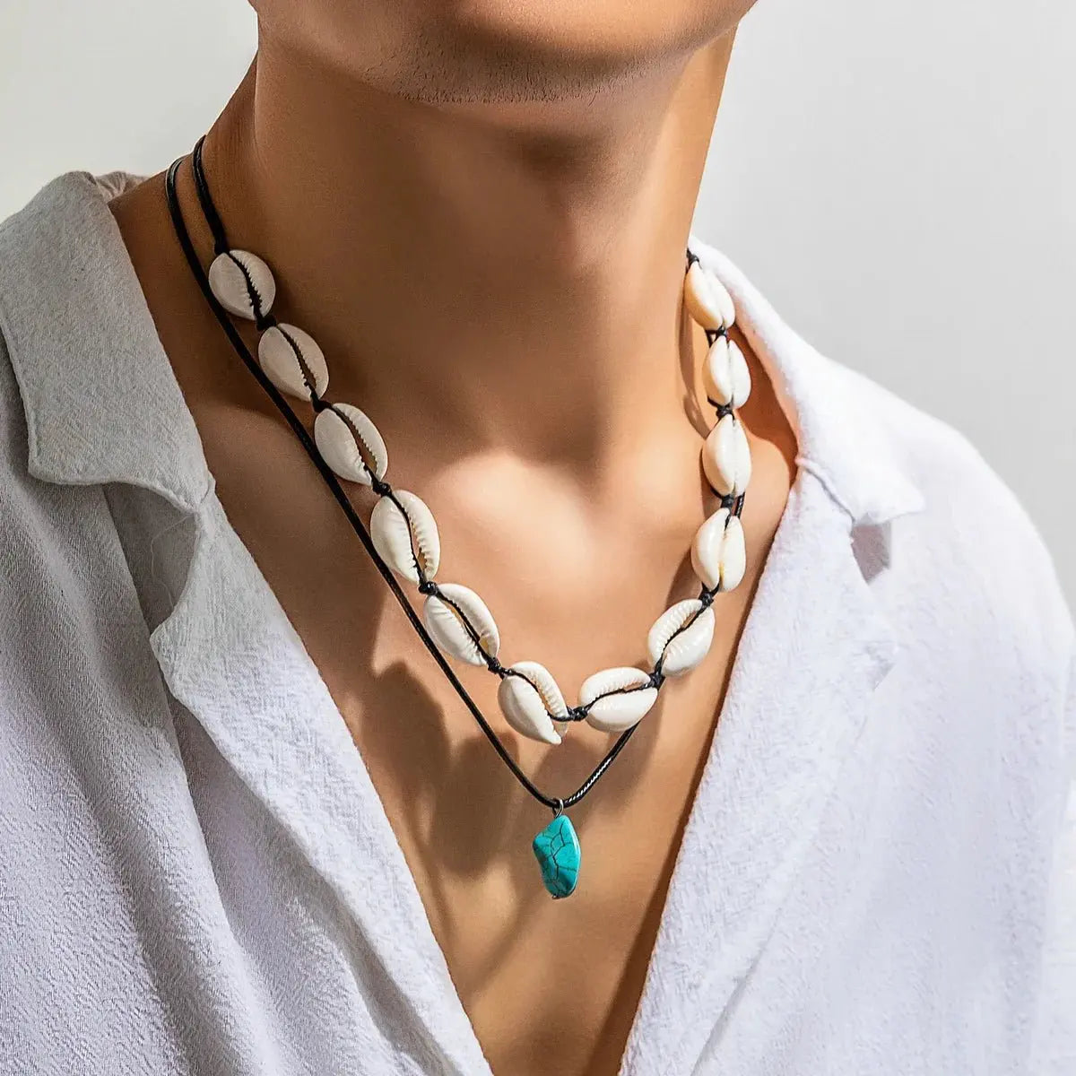 Summer Shell Choker With Stone Pendant Necklace nowadaysfashion