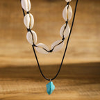 Summer Shell Choker With Stone Pendant Necklace nowadaysfashion