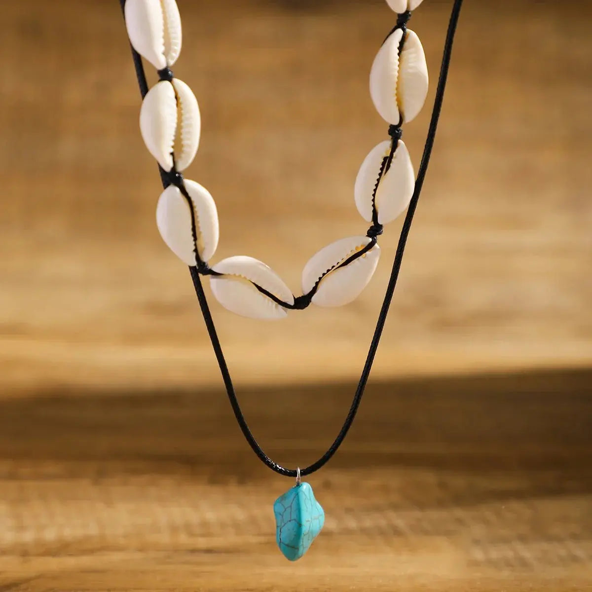 Summer Shell Choker With Stone Pendant Necklace nowadaysfashion