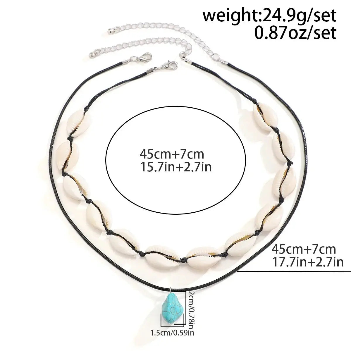 Summer Shell Choker With Stone Pendant Necklace nowadaysfashion