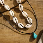 Summer Shell Choker With Stone Pendant Necklace nowadaysfashion