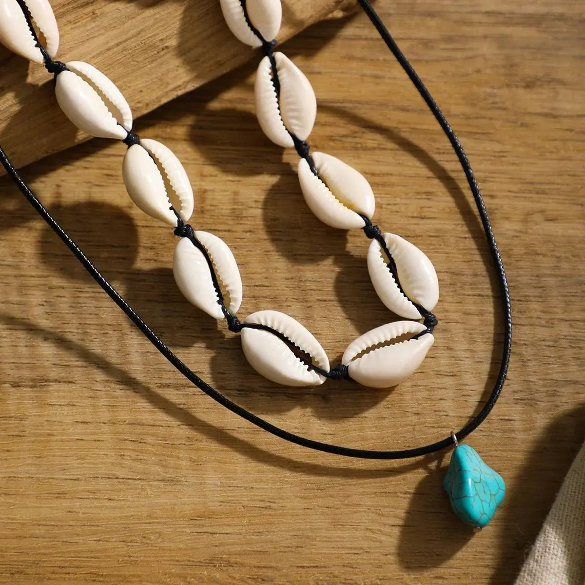 Summer Shell Choker With Stone Pendant Necklace - Blade & Thread