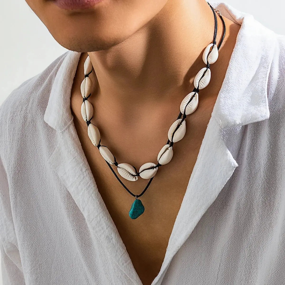 Summer Shell Choker With Stone Pendant Necklace nowadaysfashion