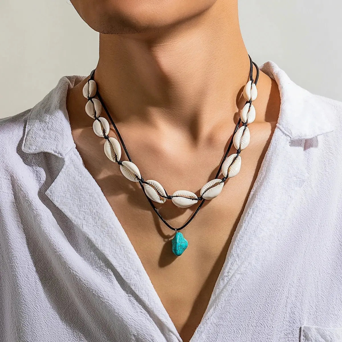 Summer Shell Choker With Stone Pendant Necklace - Blade & Thread