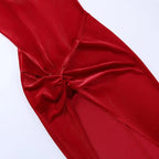 Summer Short Sleeve High Split Formal Evening Dress Women Solid Bodycon Long Dresses nowadaysfashion