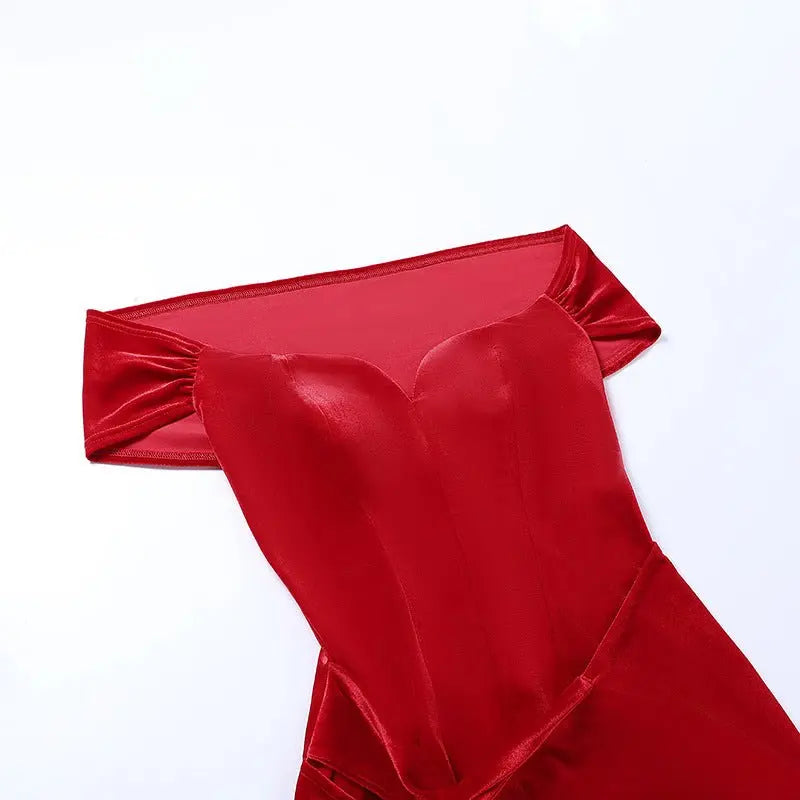 Summer Short Sleeve High Split Formal Evening Dress Women Solid Bodycon Long Dresses - Blade & Thread