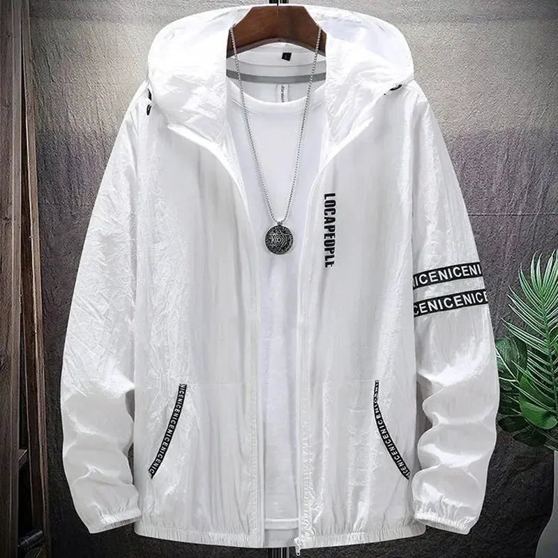 Summer Skin Coats Men SPF Ultra Light UV Sun Protection Big Size Hooded Windbreaker Jacket Men  Striped Casual Outwear 8XL 9XL Maxbarley To Tao Official Store
