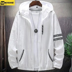 Summer Skin Coats Men SPF Ultra Light UV Sun Protection Big Size Hooded Windbreaker Jacket Men  Striped Casual Outwear 8XL 9XL Maxbarley To Tao Official Store