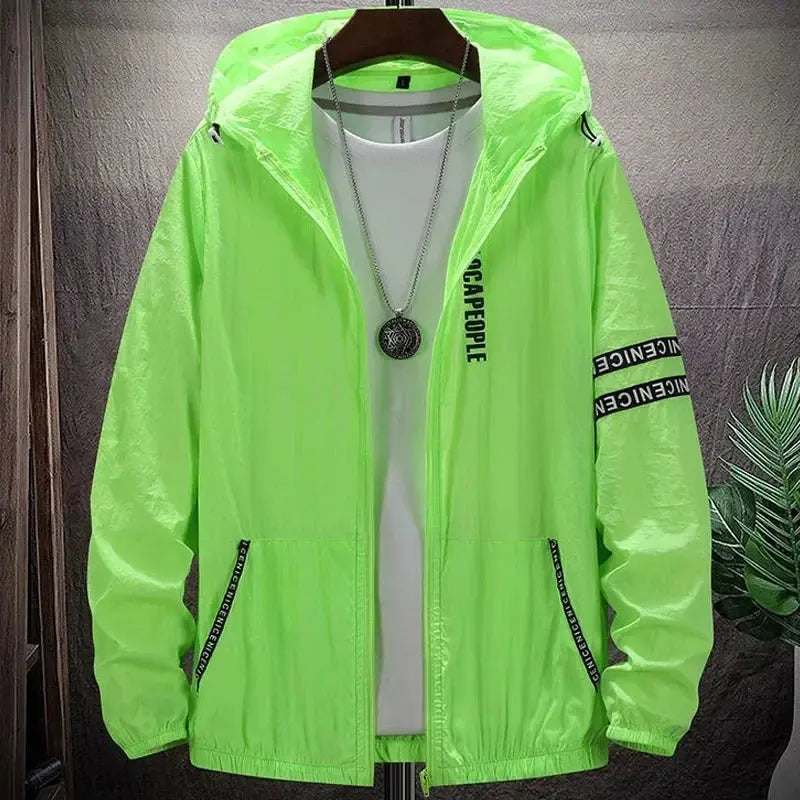 Summer Skin Coats Men SPF Ultra Light UV Sun Protection Big Size Hooded Windbreaker Jacket Men  Striped Casual Outwear 8XL 9XL Maxbarley To Tao Official Store