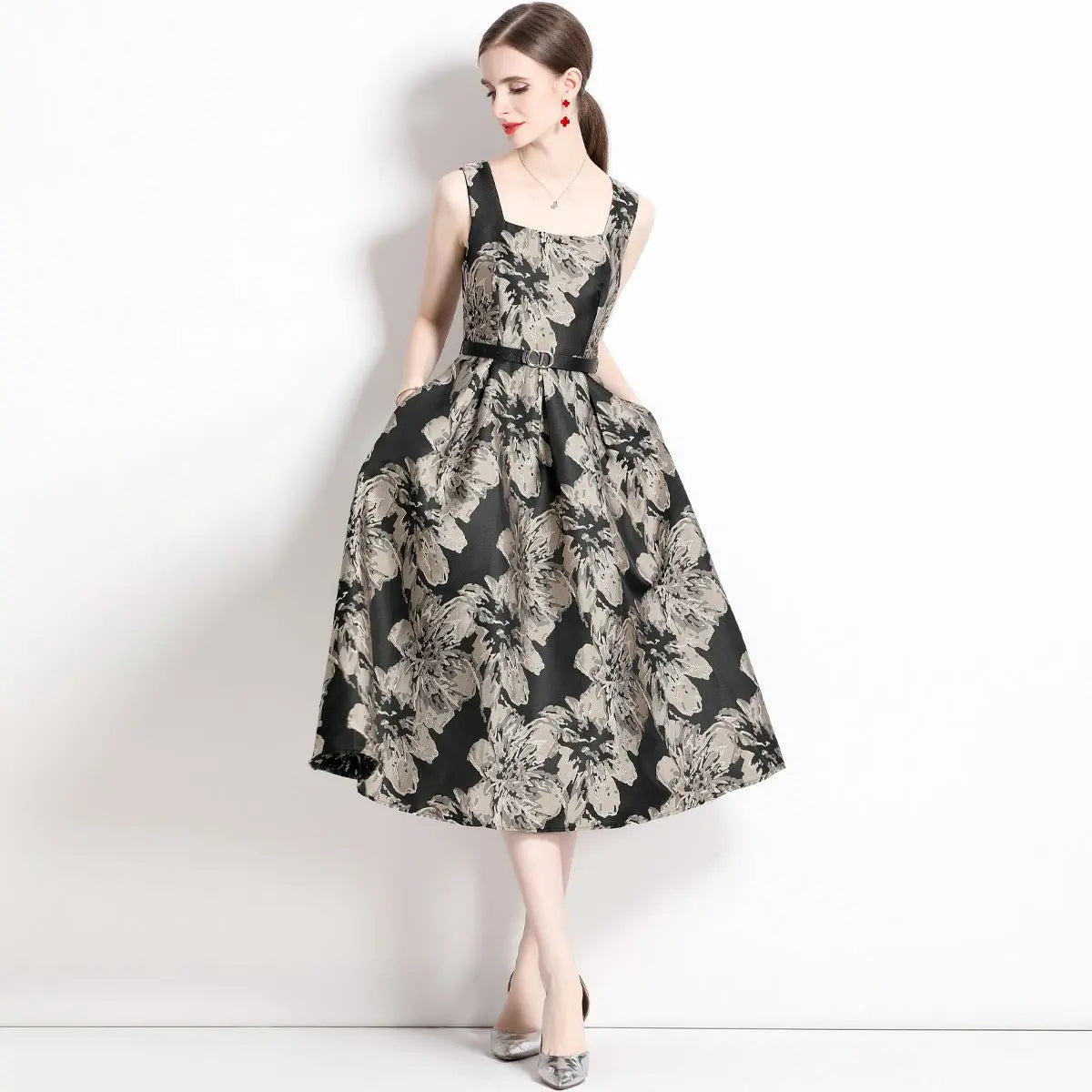 Summer sleeveless floral dress nowadaysfashion