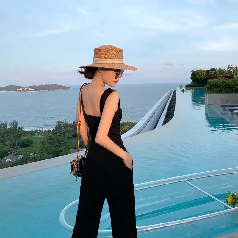 Summer Streetwear Jumpsuit Backless Fitness Beach Wear Party Sexy Rompers Overalls nowadaysfashion