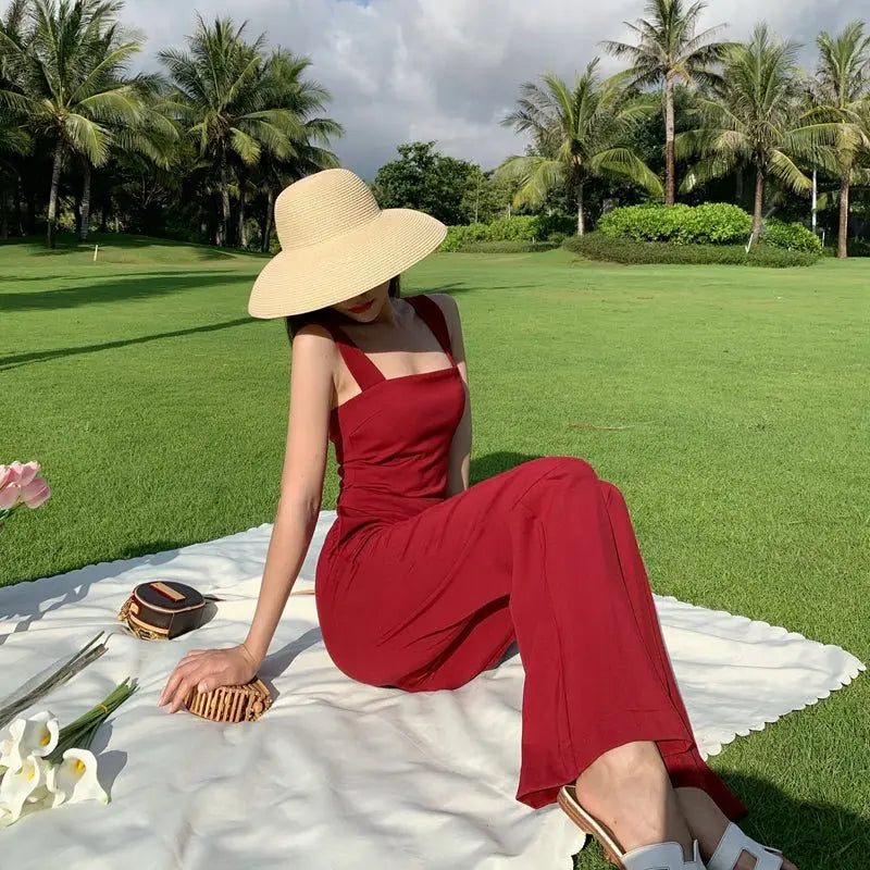Summer Streetwear Jumpsuit Backless Fitness Beach Wear Party Sexy Rompers Overalls - Blade & Thread