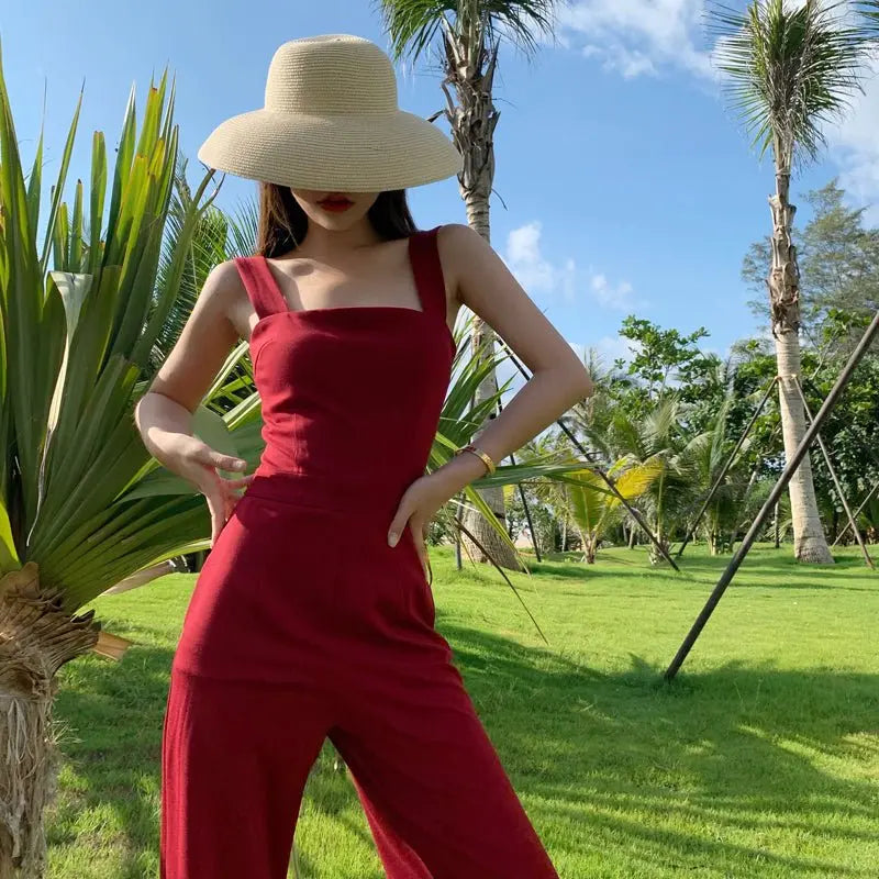 Summer Streetwear Jumpsuit Backless Fitness Beach Wear Party Sexy Rompers Overalls - Blade & Thread