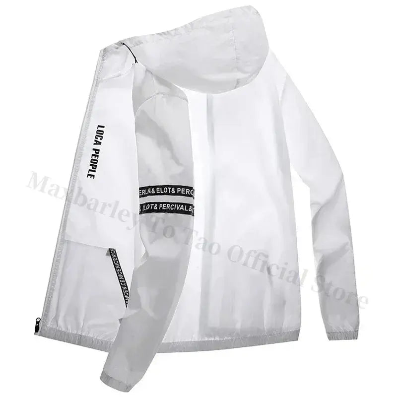 Summer Sun Protection Clothing Men's Casual Waterproof Quick-drying Bicycle Hooded Jacket Plus Size Hiking Thin Skin windbreaker Maxbarley To Tao Official Store