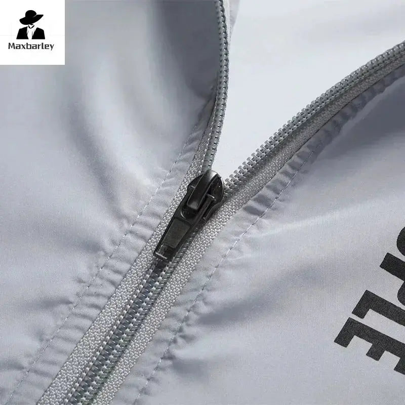 Summer Sun Protection Clothing Men's Casual Waterproof Quick-drying Bicycle Hooded Jacket Plus Size Hiking Thin Skin windbreaker Maxbarley To Tao Official Store