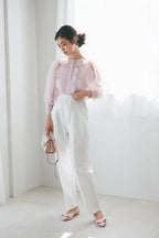 Summer Tops See Through Puff Sleeve Sweet Shirt Single Breasted Plaid nowadaysfashion