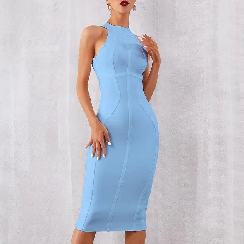 Summer White cocktail midi Dress Tank Sexy Sleeveless white dress for women - Blade & Thread