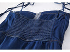 Summer Women Sexy Slip Denim Dress Strapless Lace-up High Waist Dress nowadaysfashion