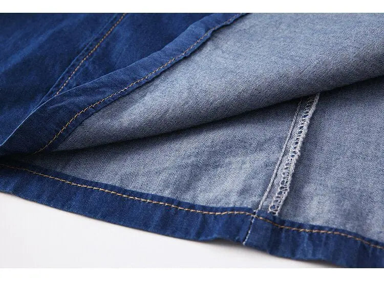 Summer Women Sexy Slip Denim Dress Strapless Lace-up High Waist Dress nowadaysfashion