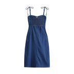 Summer Women Sexy Slip Denim Dress Strapless Lace-up High Waist Dress nowadaysfashion