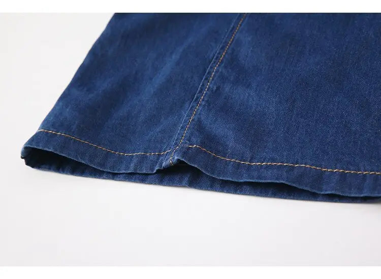 Summer Women Sexy Slip Denim Dress Strapless Lace-up High Waist Dress - Blade & Thread