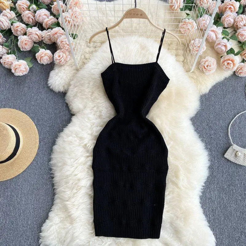 Summer Women Two Piece Set Plaid Long Sleeve Sunscreen Shirt+A-line Knitting Slip Dress - Blade & Thread