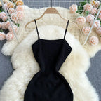 Summer Women Two Piece Set Plaid Long Sleeve Sunscreen Shirt+A-line Knitting Slip Dress nowadaysfashion