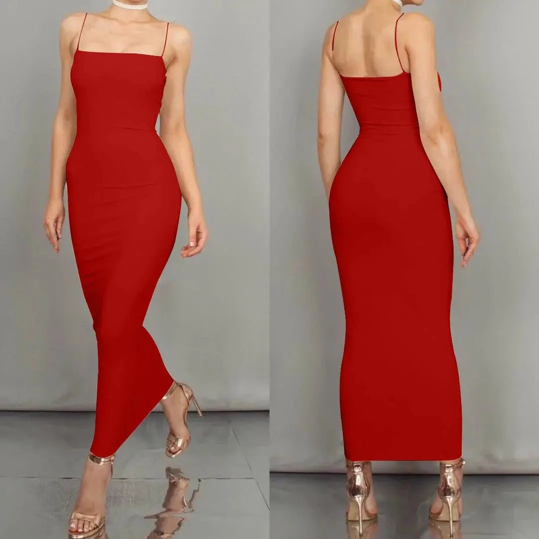 Summer Women's Dress Long Sling Dresses Club Sexy Suspender Dress - Blade & Thread