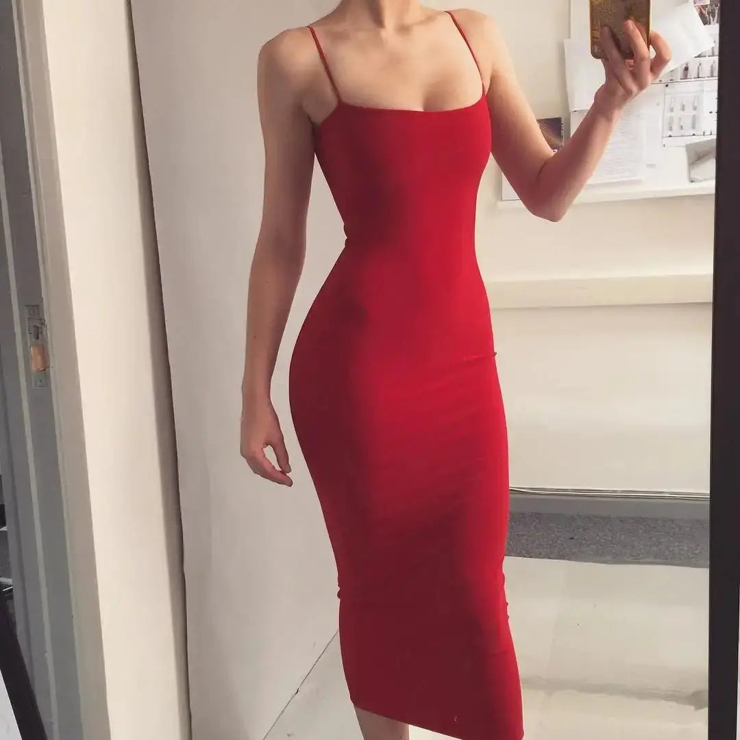 Summer Women's Dress Long Sling Dresses Club Sexy Suspender Dress - Blade & Thread