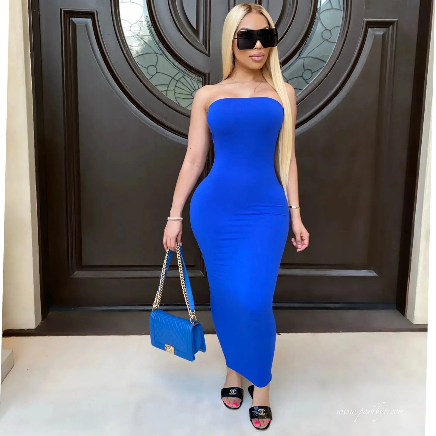 summer women's sexy sleeveless chest wrapped Long Beach Dress - Blade & Thread