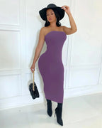 summer women's sexy sleeveless chest wrapped Long Beach Dress nowadaysfashion