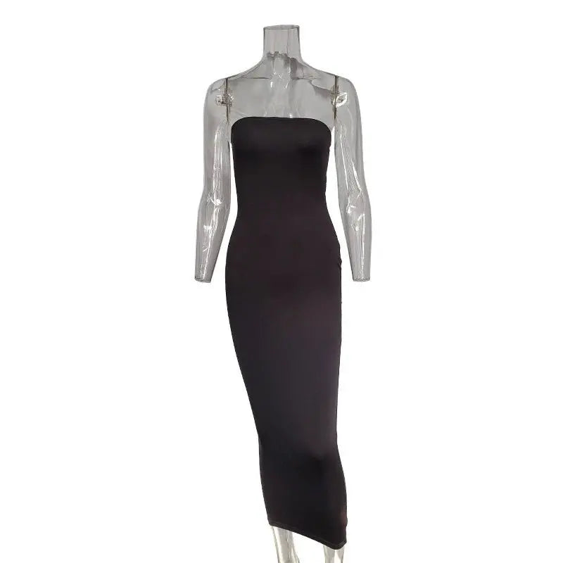 summer women's sexy sleeveless chest wrapped Long Beach Dress - Blade & Thread
