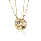 Sun And Moon Love Memory Confession 100 Languages I Love You Necklace Projection Gold Chian Couple Pendant nowadaysfashion