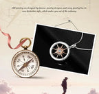 Sun Star Compass Necklace Circle Rose Gold Cubic Zirconia Pendant nowadaysfashion