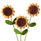 Sunflower hand-knitted flowers wool crocheted gift flower nowadaysfashion
