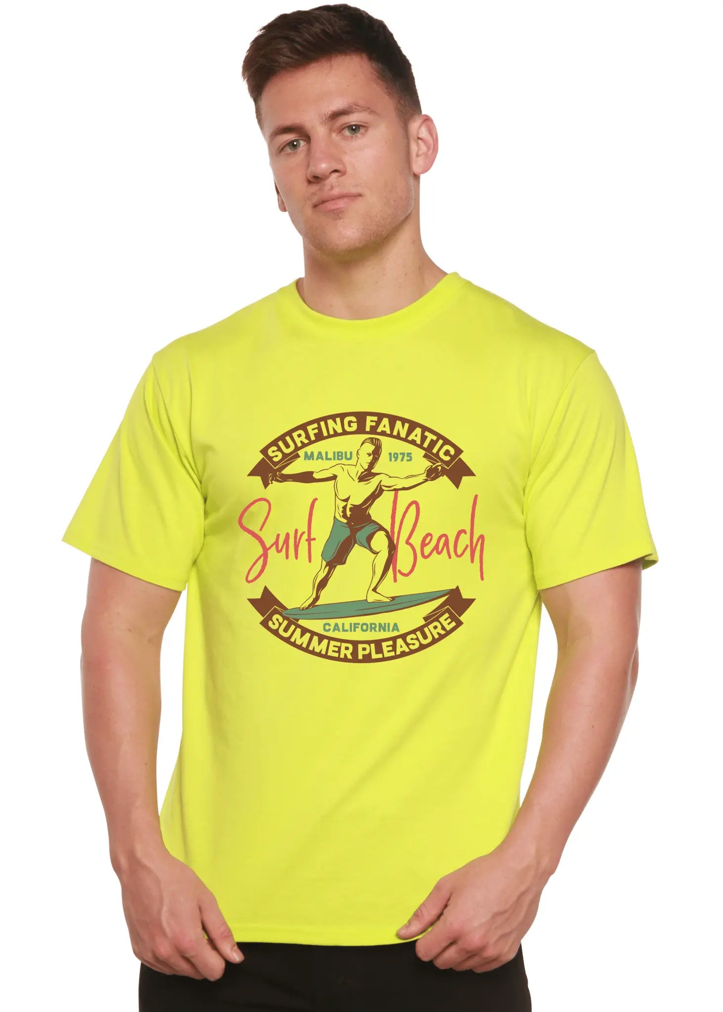 Surf Beach Men's Bamboo Viscose/Organic Cotton Short Sleeve Graphic T-Shirt - Blade & Thread
