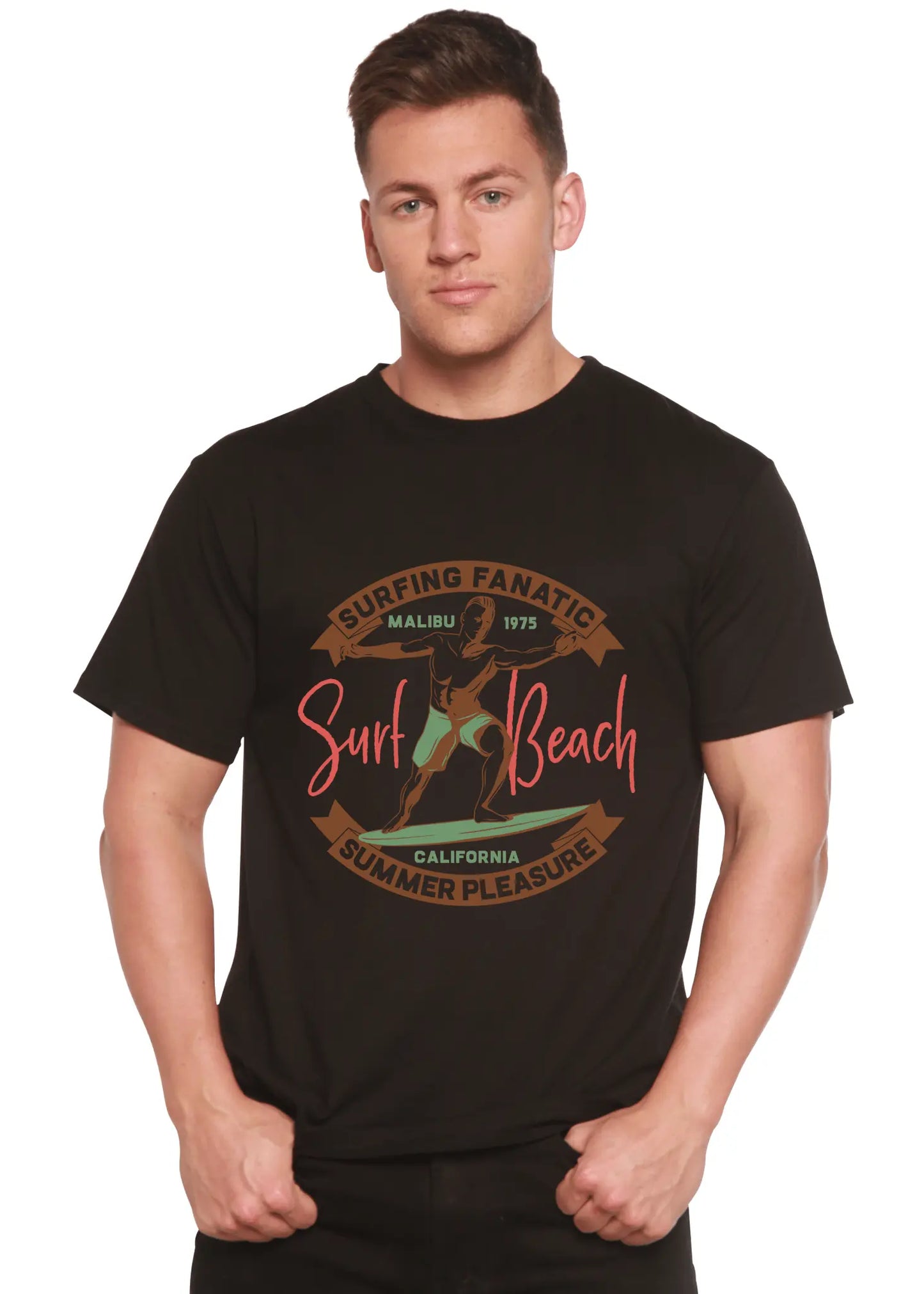 Surf Beach Men's Bamboo Viscose/Organic Cotton Short Sleeve Graphic T-Shirt - Blade & Thread