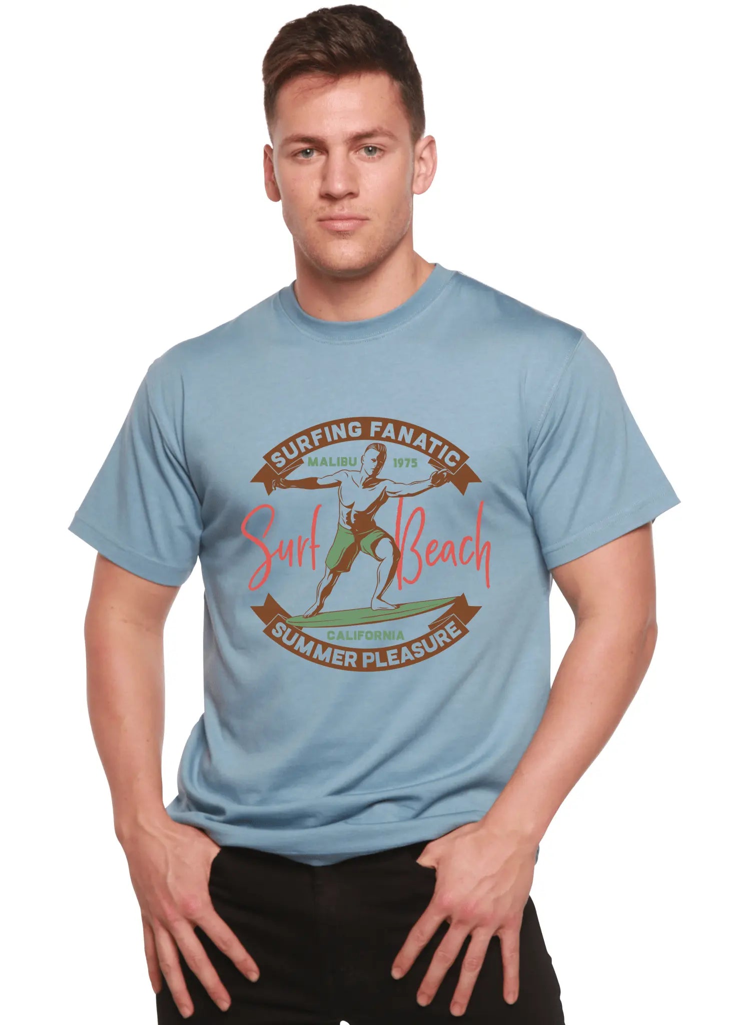 Surf Beach Men's Bamboo Viscose/Organic Cotton Short Sleeve Graphic T-Shirt - Blade & Thread