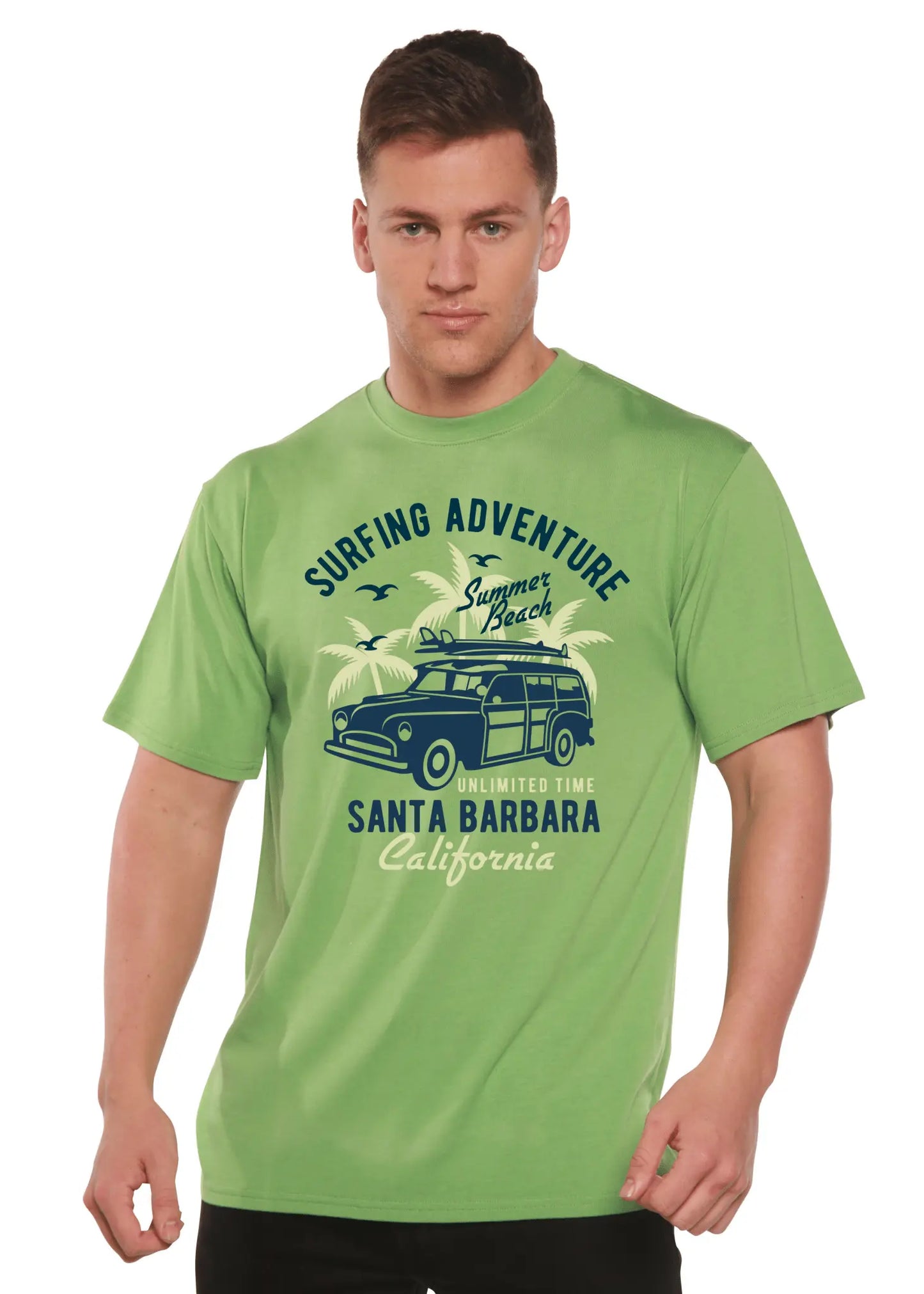 Surfing Adventure Spun Bamboo® Men's Bamboo Viscose/Organic Cotton Short Sleeve Graphic T-Shirt - Blade & Thread