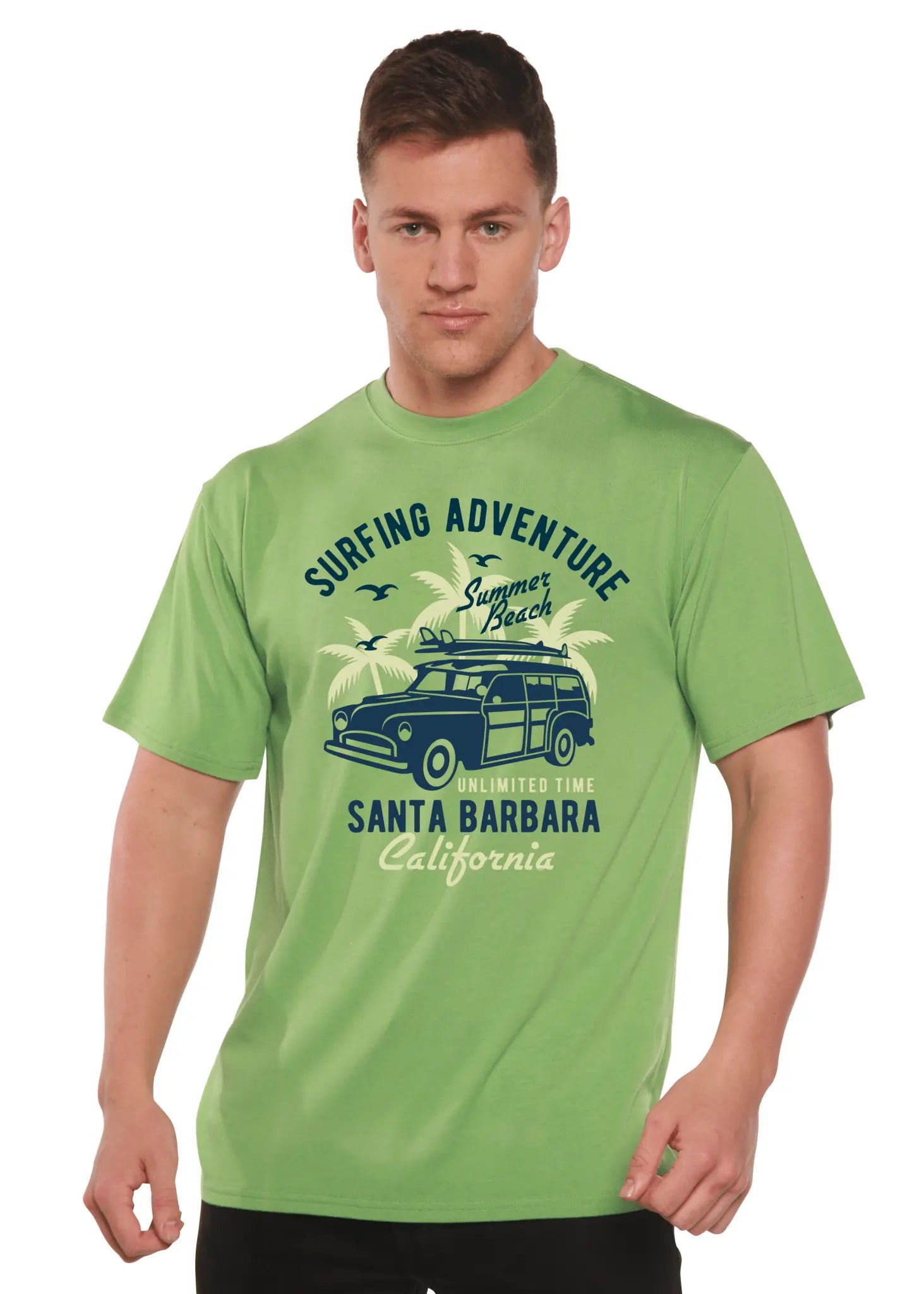 Surfing Adventure Spun Bamboo® Men's Bamboo Viscose/Organic Cotton Short Sleeve Graphic T-Shirt - Blade & Thread