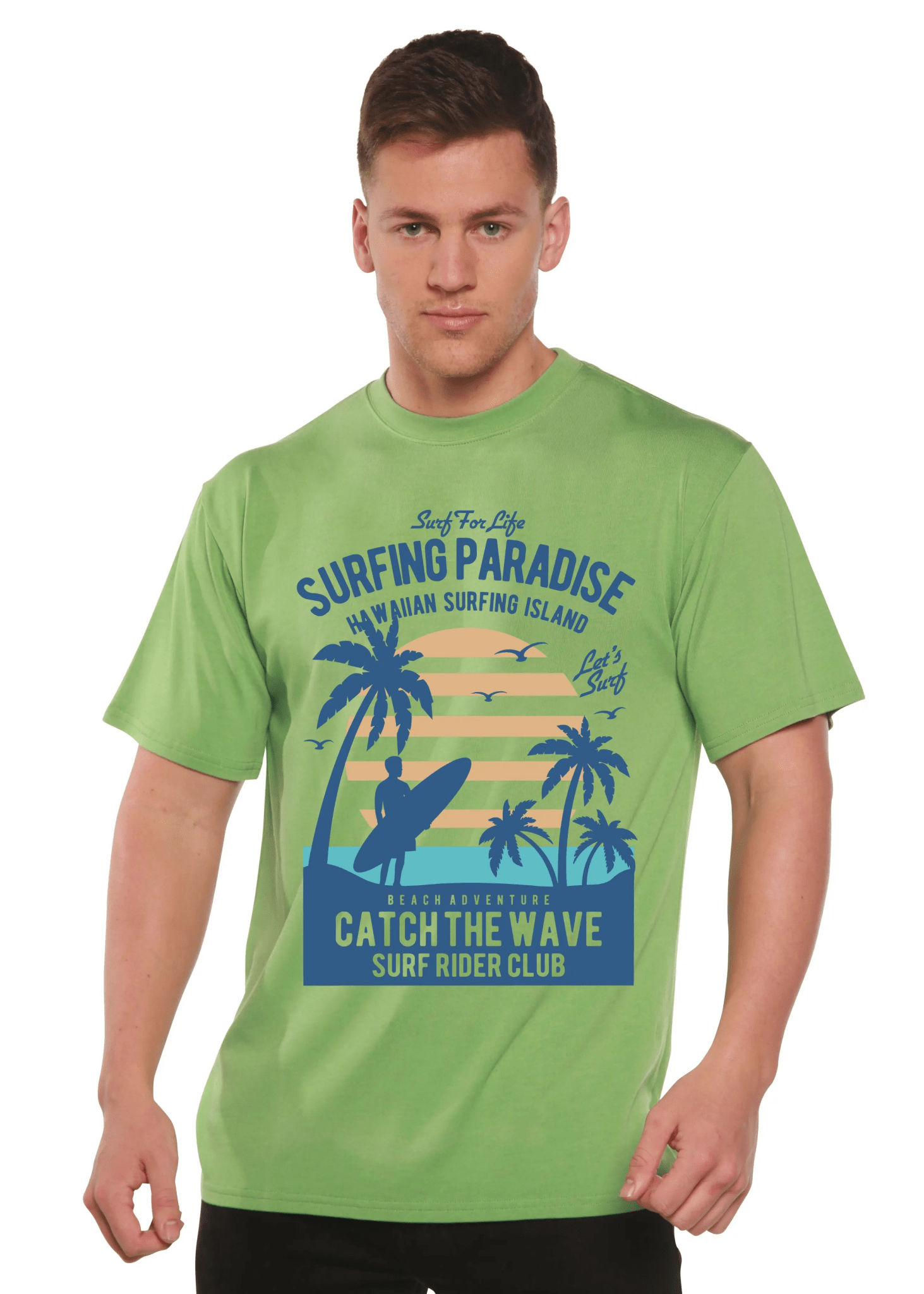 Surfing Paradis Spun Bamboo® Men's Bamboo Viscose/Organic Cotton Short Sleeve Graphic T-Shirt - Blade & Thread