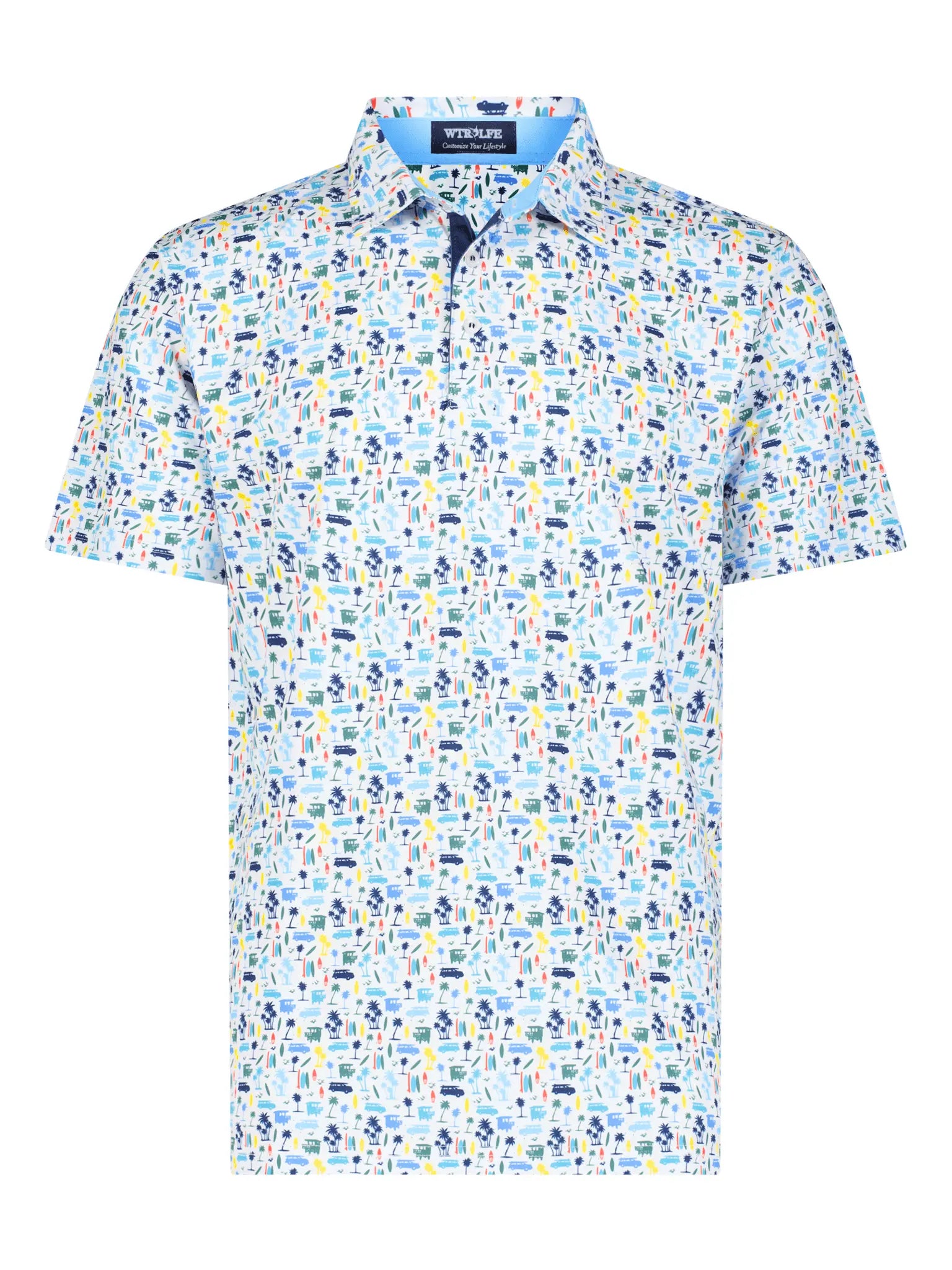 Surfs up Performance Polo White Water Life