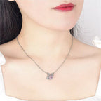 Swan Pink Crystal Zircon Diamonds Gemstones Pendant Necklaces nowadaysfashion