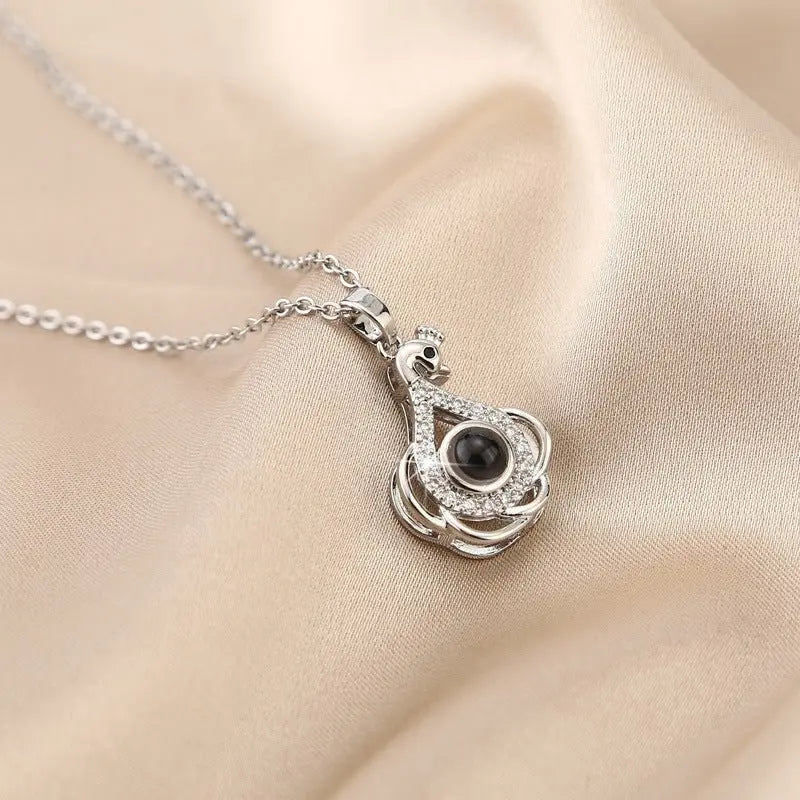 Swan projection necklace with Diamonds - Blade & Thread