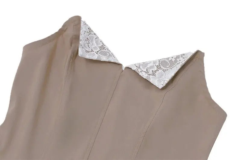 Sweet and spicy style V-neck low-cut slim A-line skirt - Blade & Thread