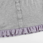 Sweet Cute Crop Top Lace Frill Bow Pullovers Vintage Square Collar T Shirt nowadaysfashion